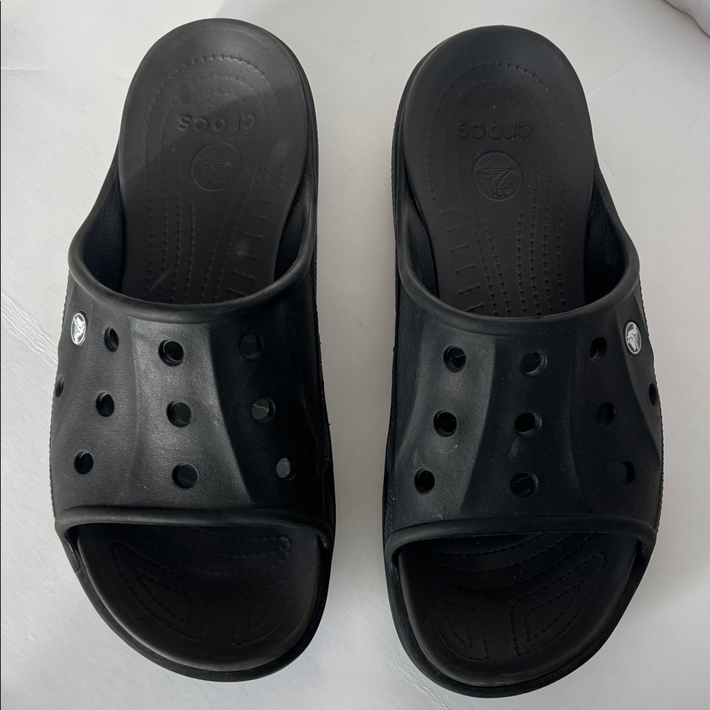 CROCS Black Slide Sandals - Picture 1 of 9